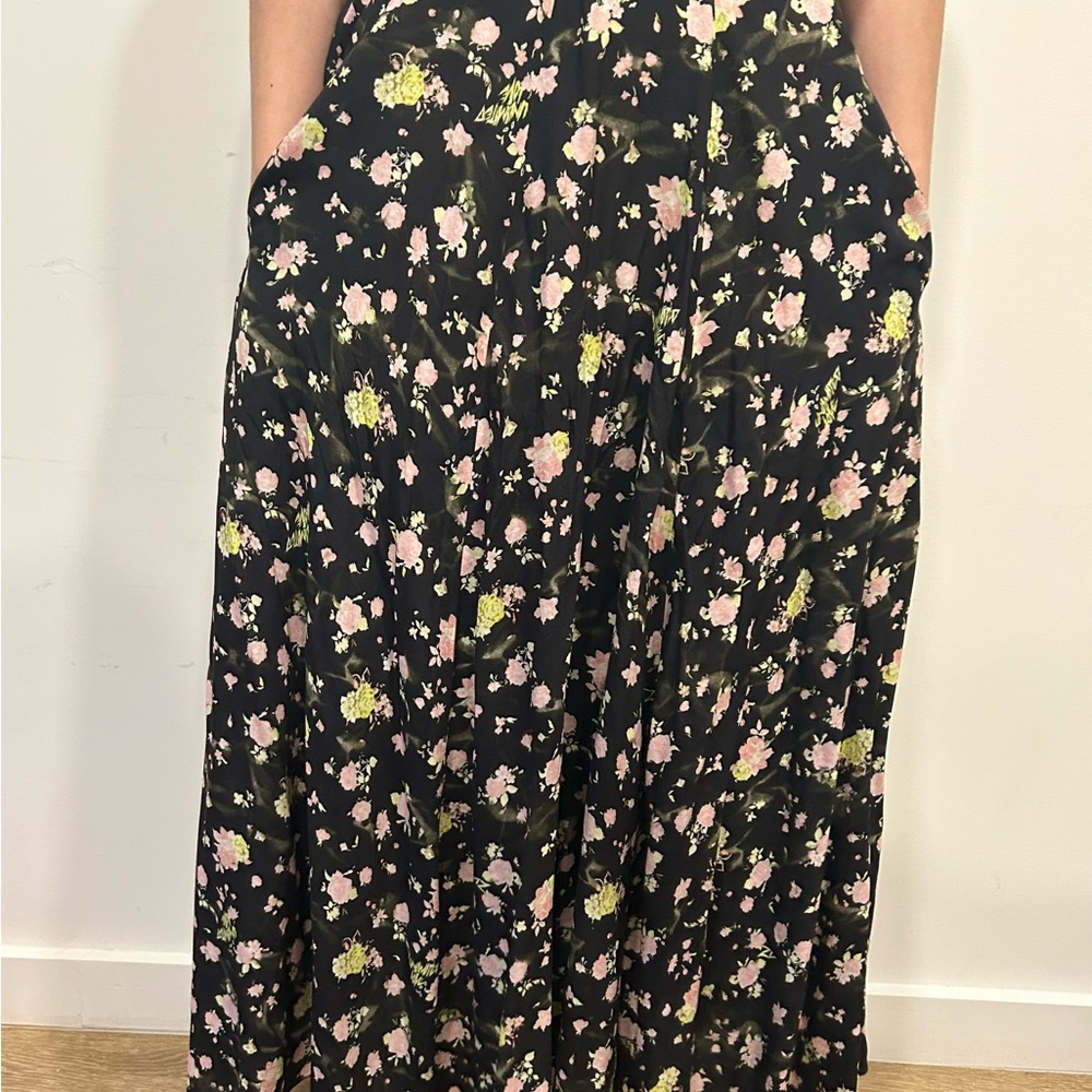 Zadig and Voltaire Floral Black Maxi Skirt Size 34 Viscose